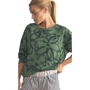 Maeve Green Floral Sweatshirt